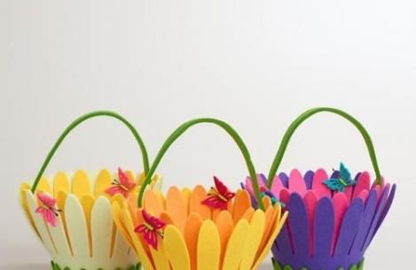 Яркая и стильная пасхальная корзинка из фетра своими руками Как сделать корзинку из фетра своими руками